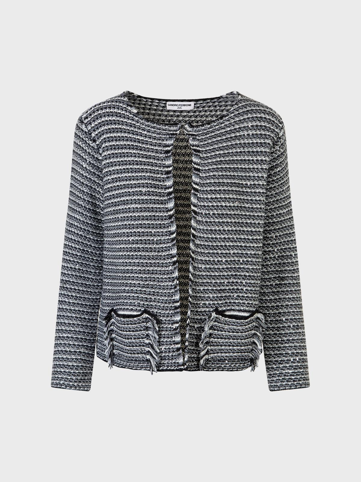 Lola Maglia a righe con tasche effetto stuoia donna