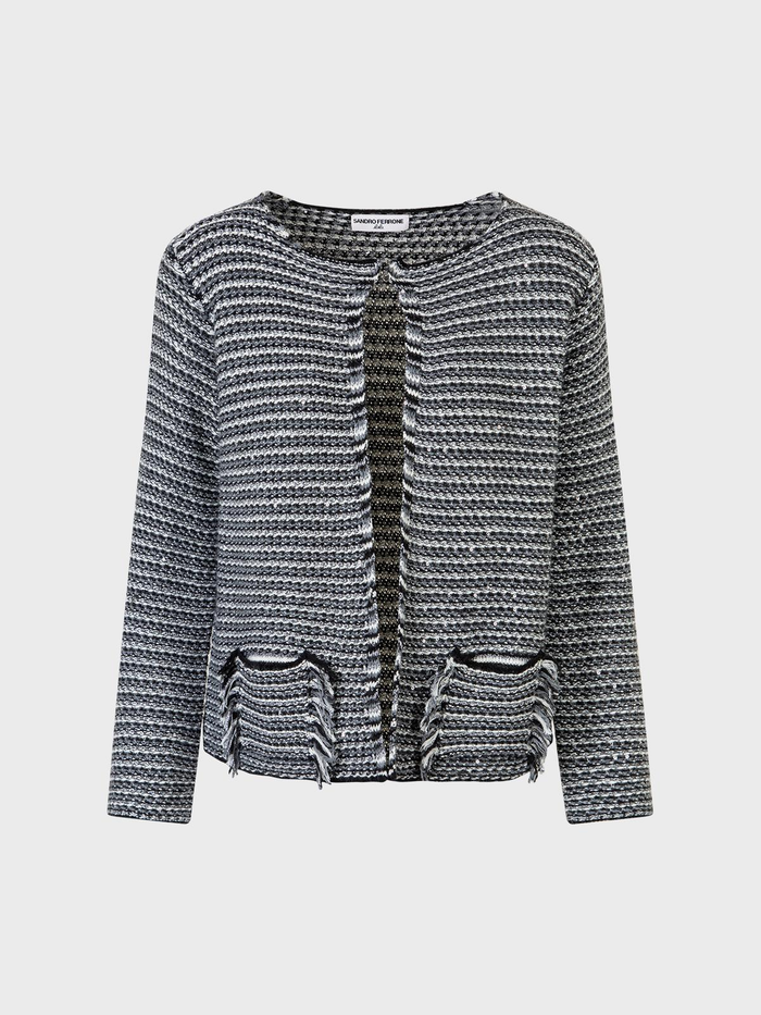 Lola Maglia a righe con tasche effetto stuoia donna