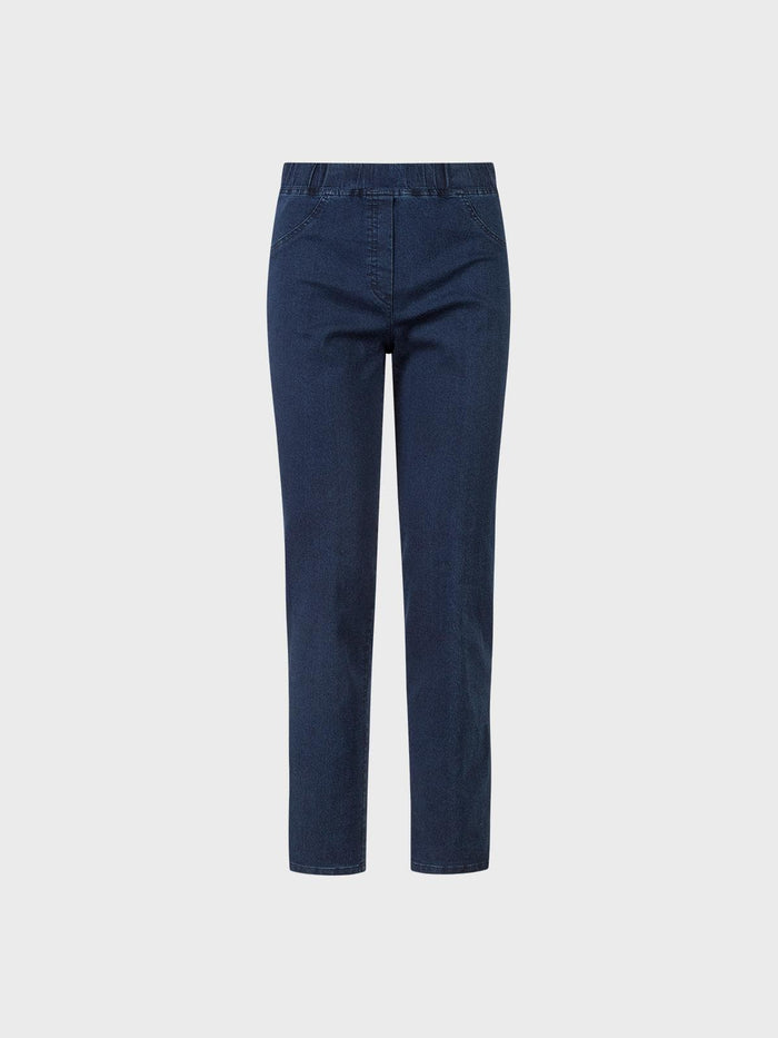 Lola Pantalone Denim Fake Blu Vita Elasticizzata