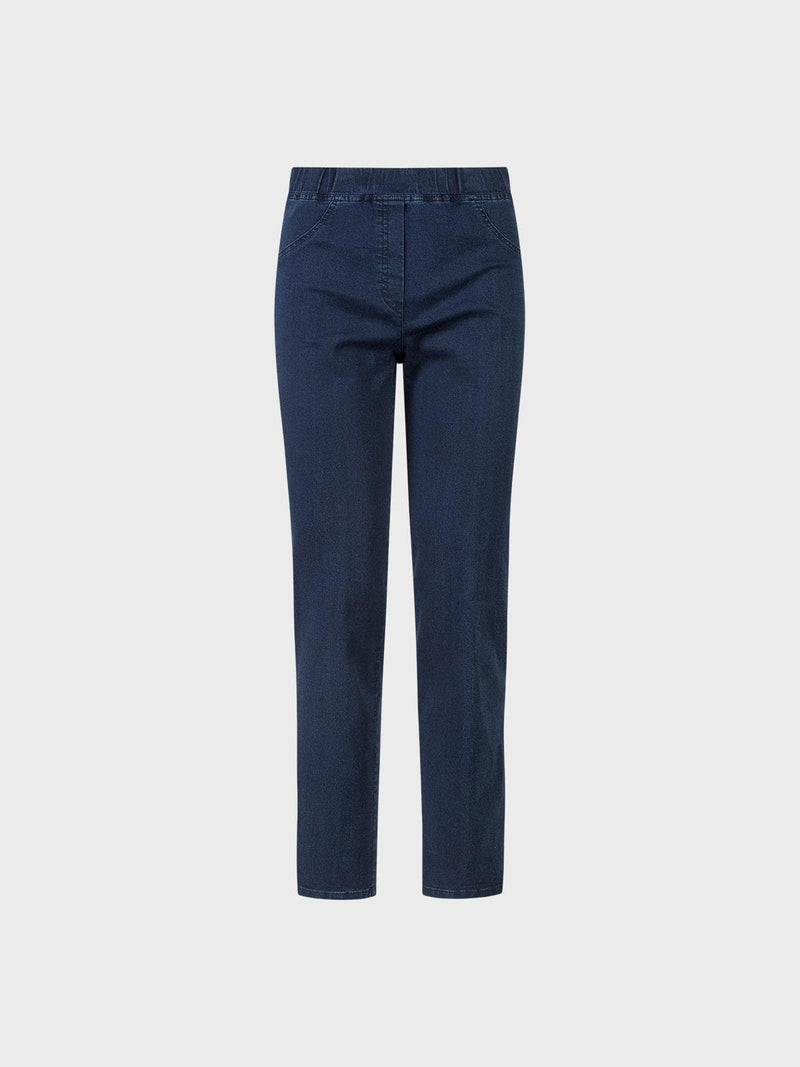 Lola Pantalone Denim Fake Blu Vita Elasticizzata