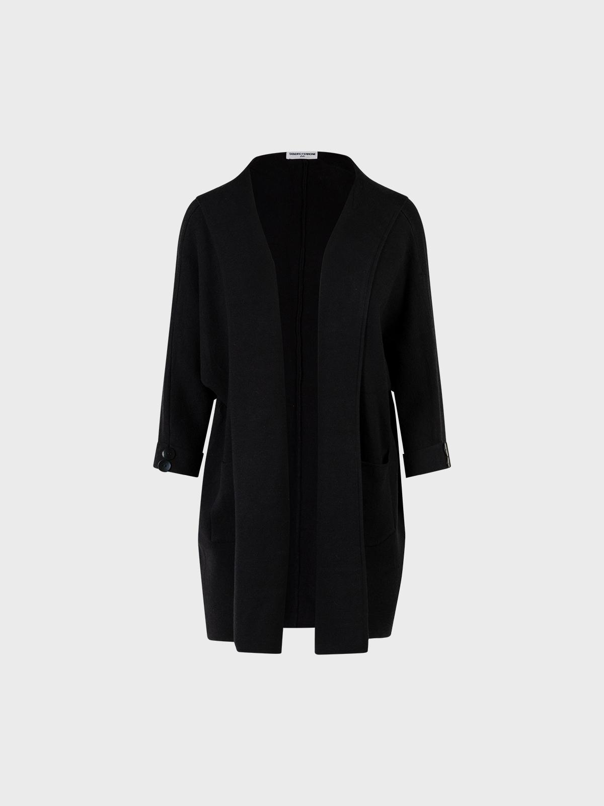 Lola Cardigan lungo aperto con cappuccio donna