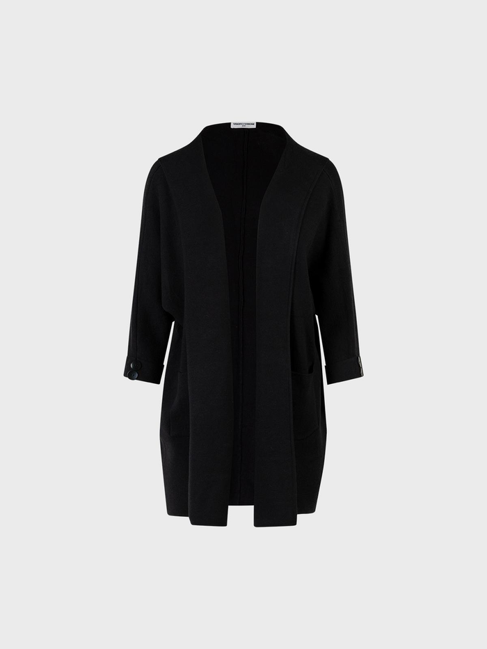 Lola Cardigan lungo aperto con cappuccio donna