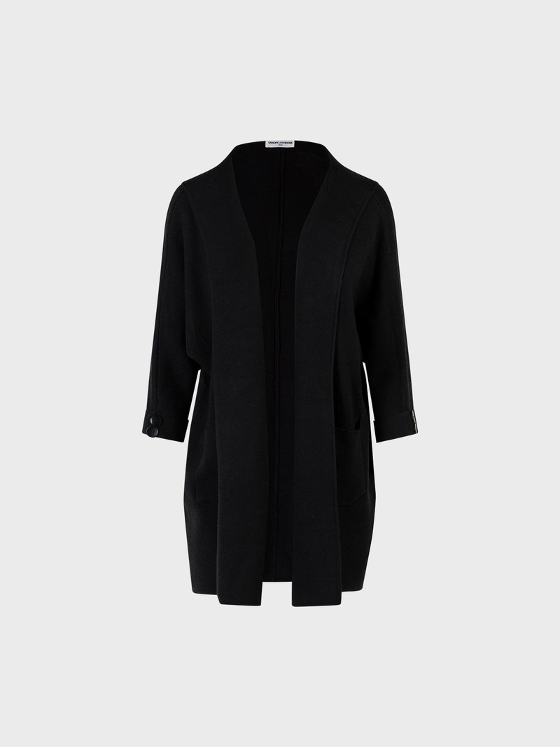 Lola Cardigan lungo aperto con cappuccio donna