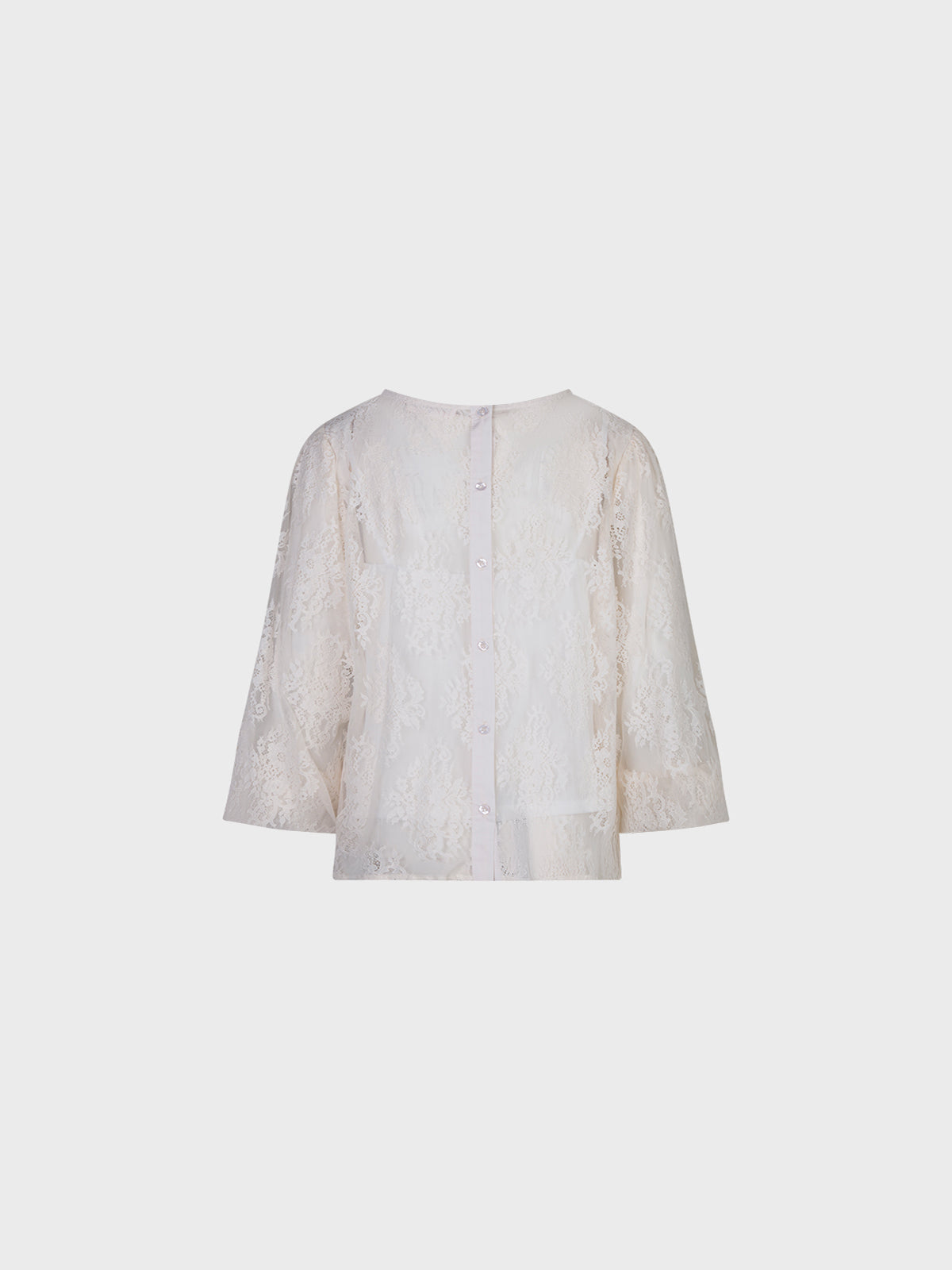 Blusa Floreale in Pizzo girocollo donna