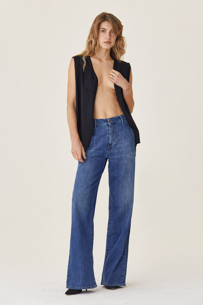 Dbsoul Jeans Beige a Gamba Larga