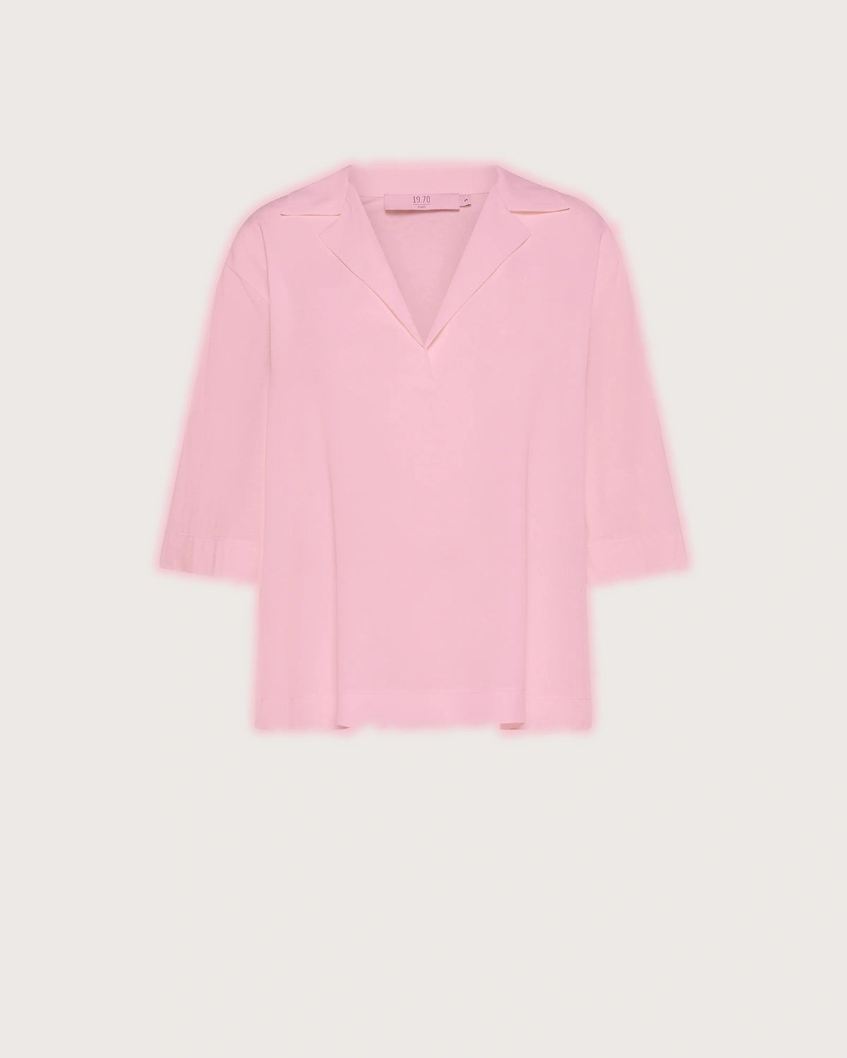 Polo camicia in jersey rosa