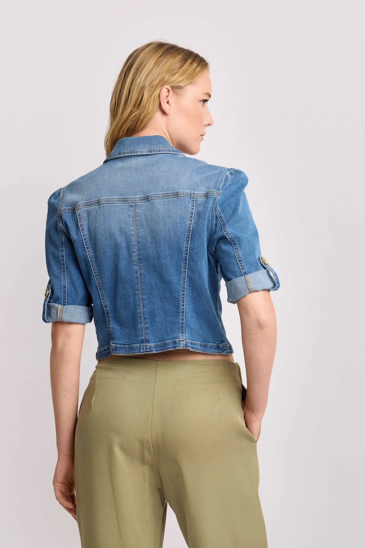 Giubbino cropped in denim bakari