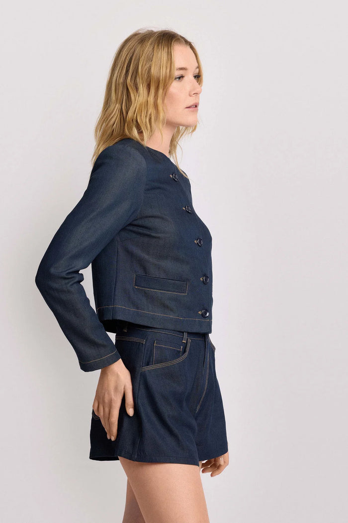 Giacca con Collo Tondo e Bottoni Arne