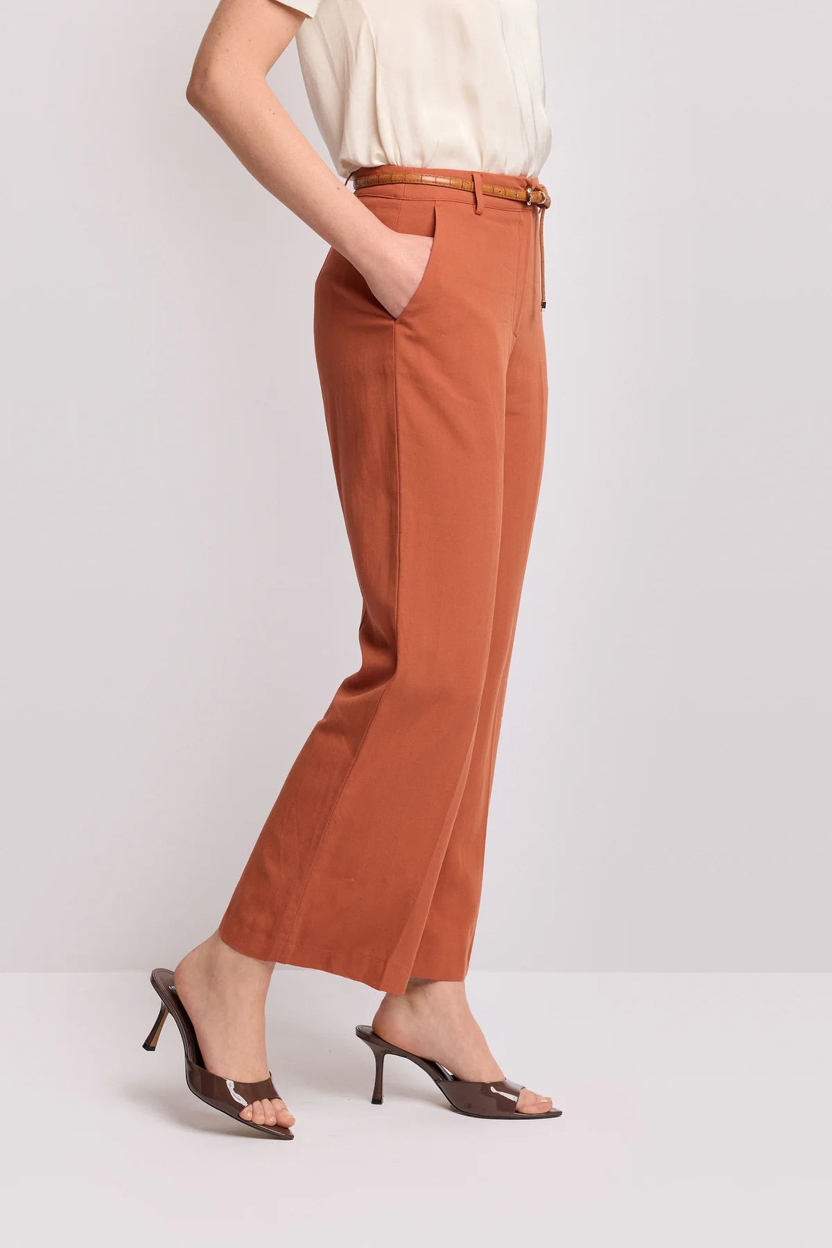 Pantaloni gamba dritta con Cintura Demetrio