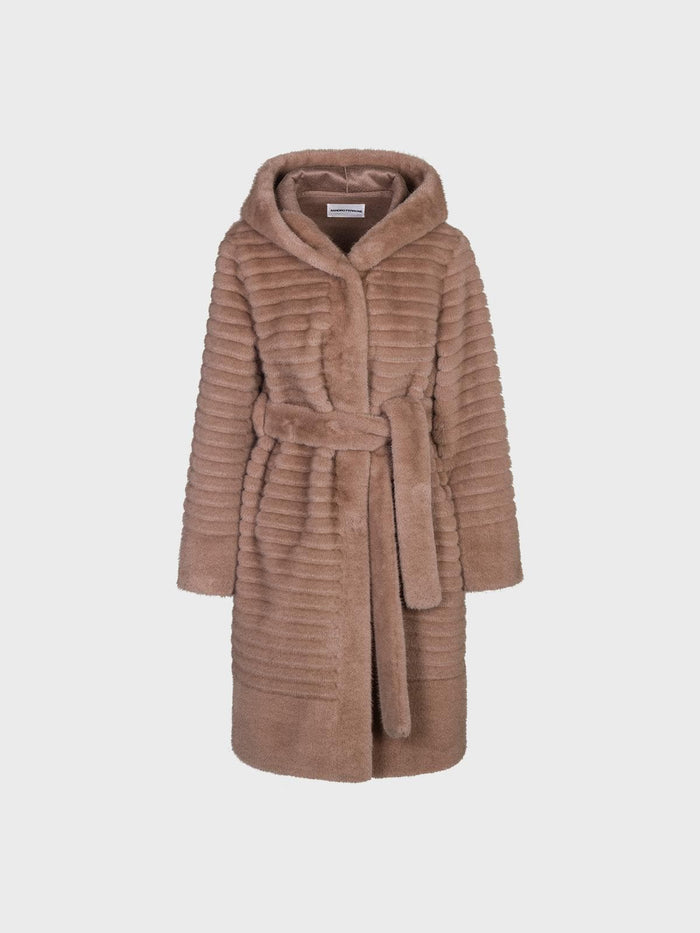 Sandro ferrone Cappotto lungo vestaglia con cappuccio donna