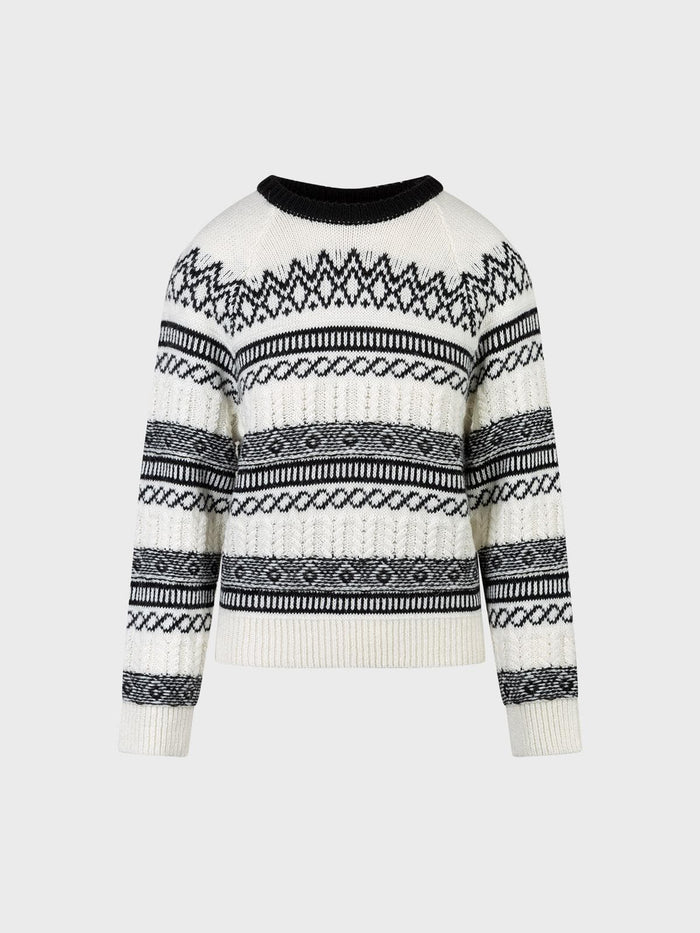 Sandro ferrone Maglia a righe con motivo geometrico donna