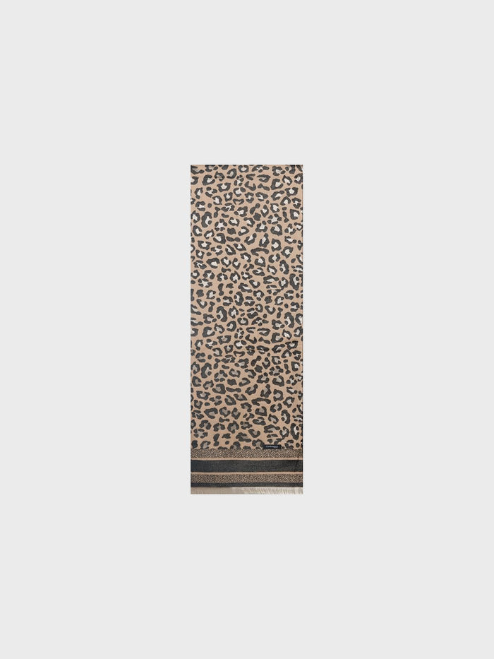 Sandro ferrone Sciarpa leopardata con frange donna