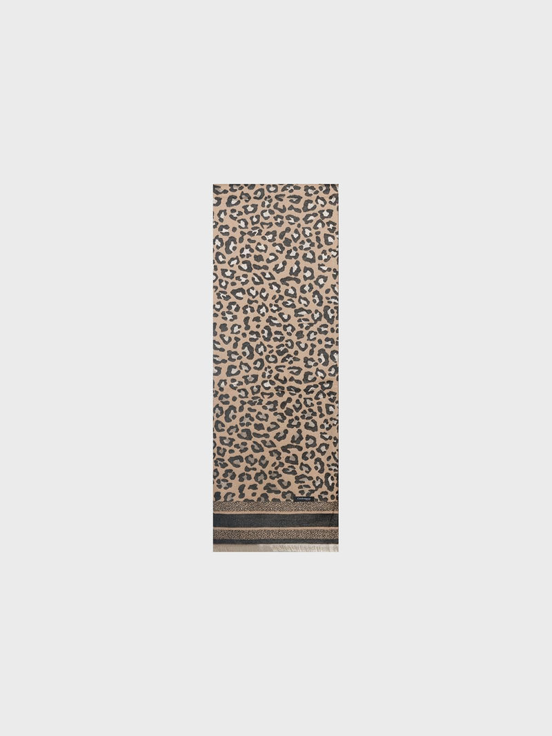 Sandro ferrone Sciarpa leopardata con frange donna