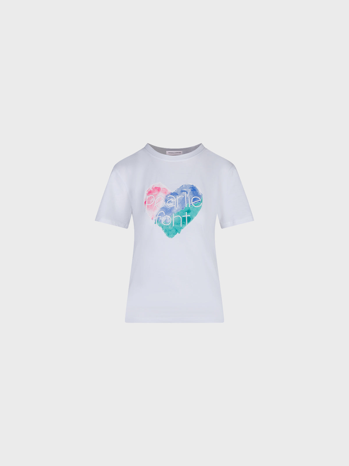 Sandro Ferrone T-shirt Girocollo con Grafica a Cuore Multicolore donna