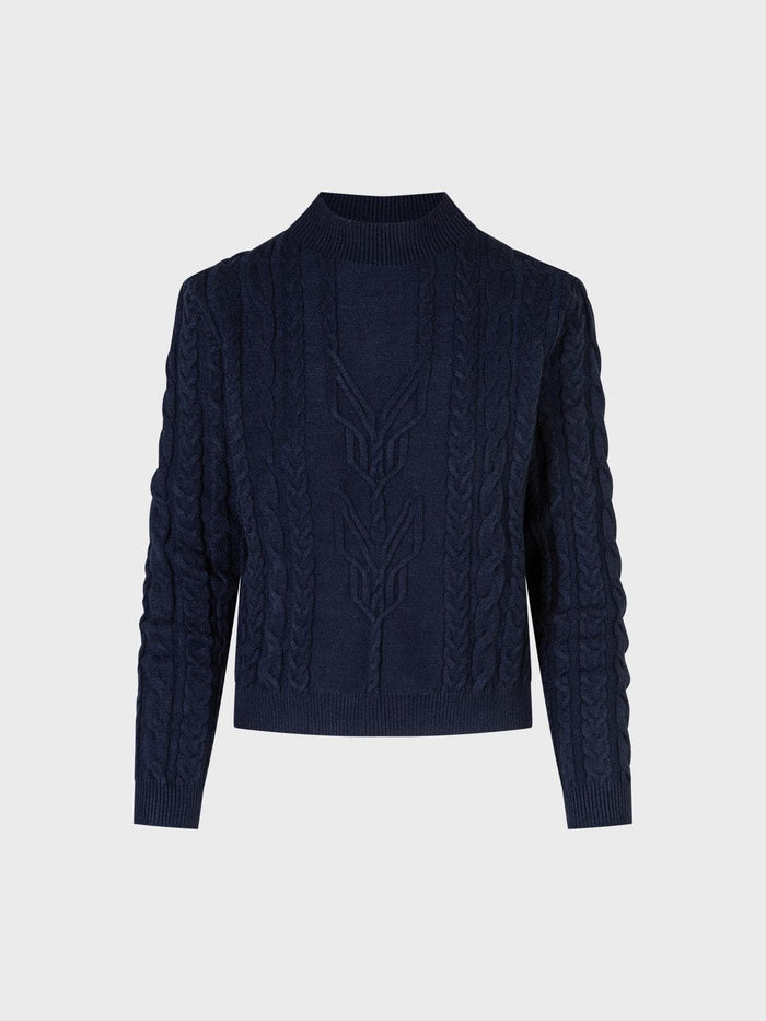 Sandro ferrone Maglia intrecciata a collo alto donna