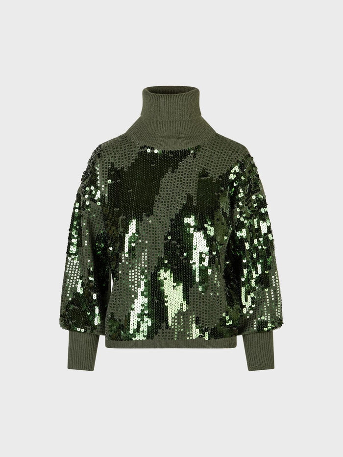 Sandro ferrone Maglia con paillettes e collo alto donna