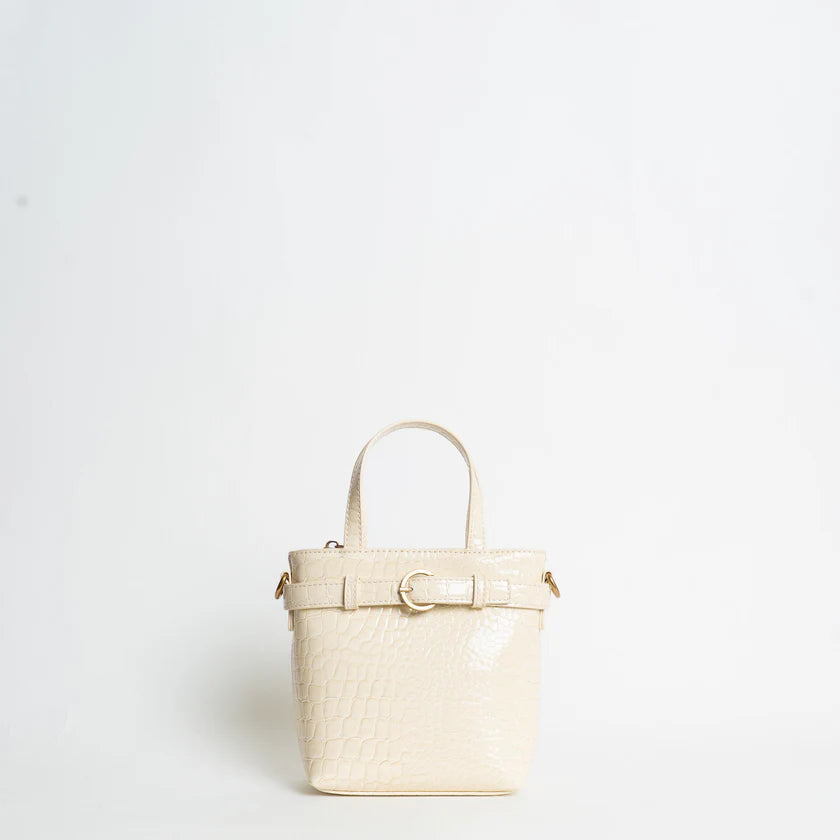 Borsa a tracolla in ecopelle beltie bucket burro