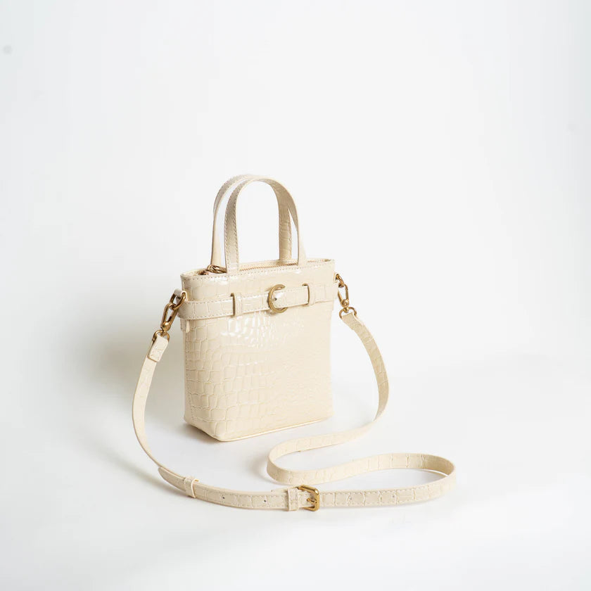 Borsa a tracolla in ecopelle beltie bucket burro