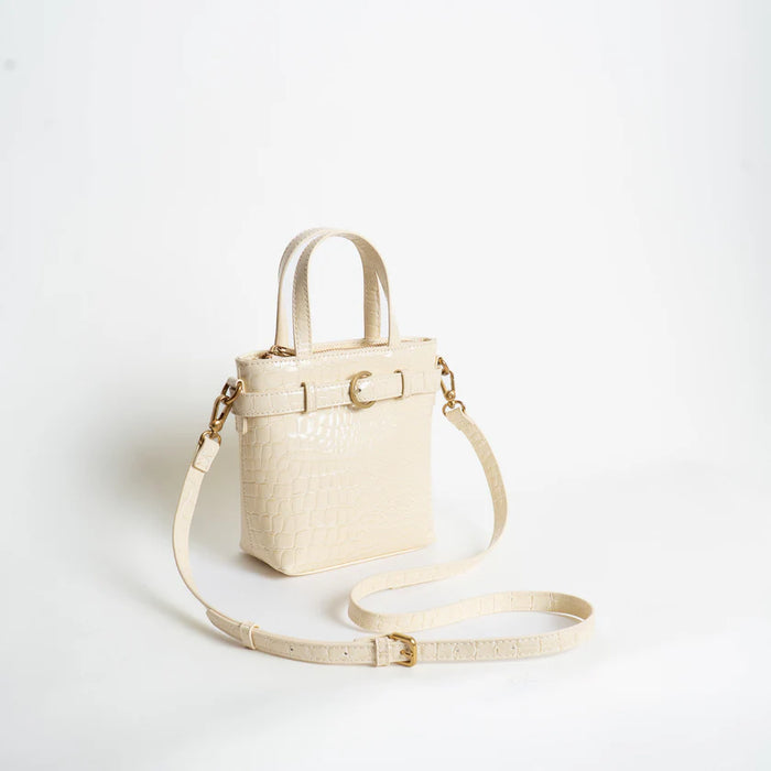 Borsa a tracolla in ecopelle beltie bucket burro