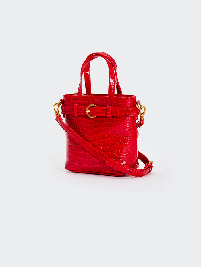 Borsa a tracolla in ecopelle Beltie Bucket Amarena