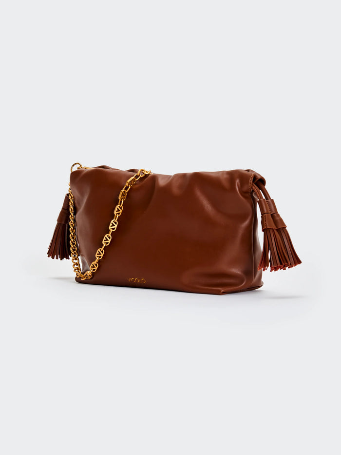 Borsa a spalla Tassel bag small fondente