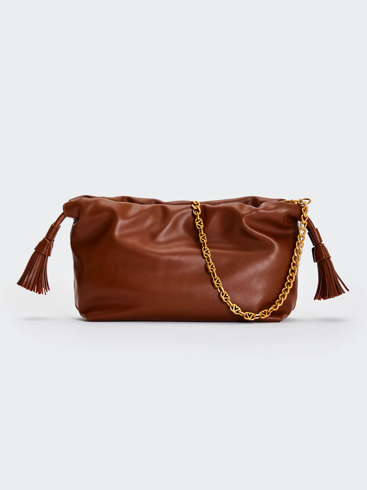 Borsa a spalla Tassel bag small fondente