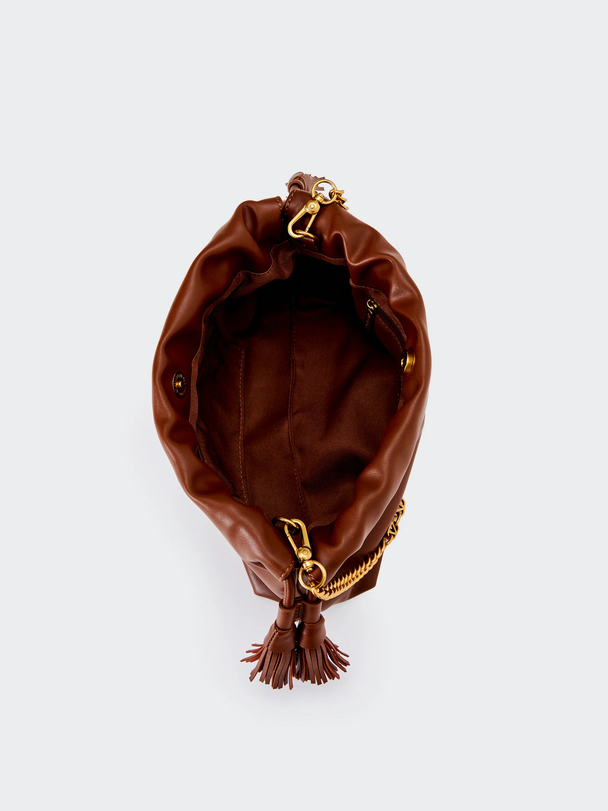 Borsa a spalla Tassel bag small fondente