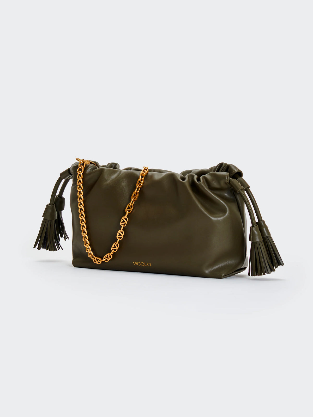 Borsa a spalla Tassel bag small militare