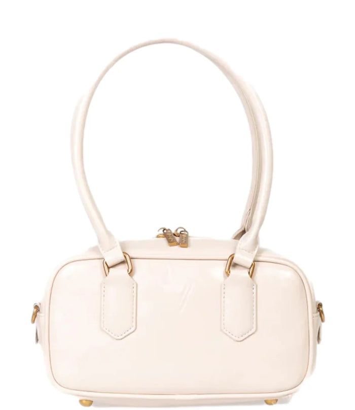 Borsa Bauletto in pelle con logo sasso
