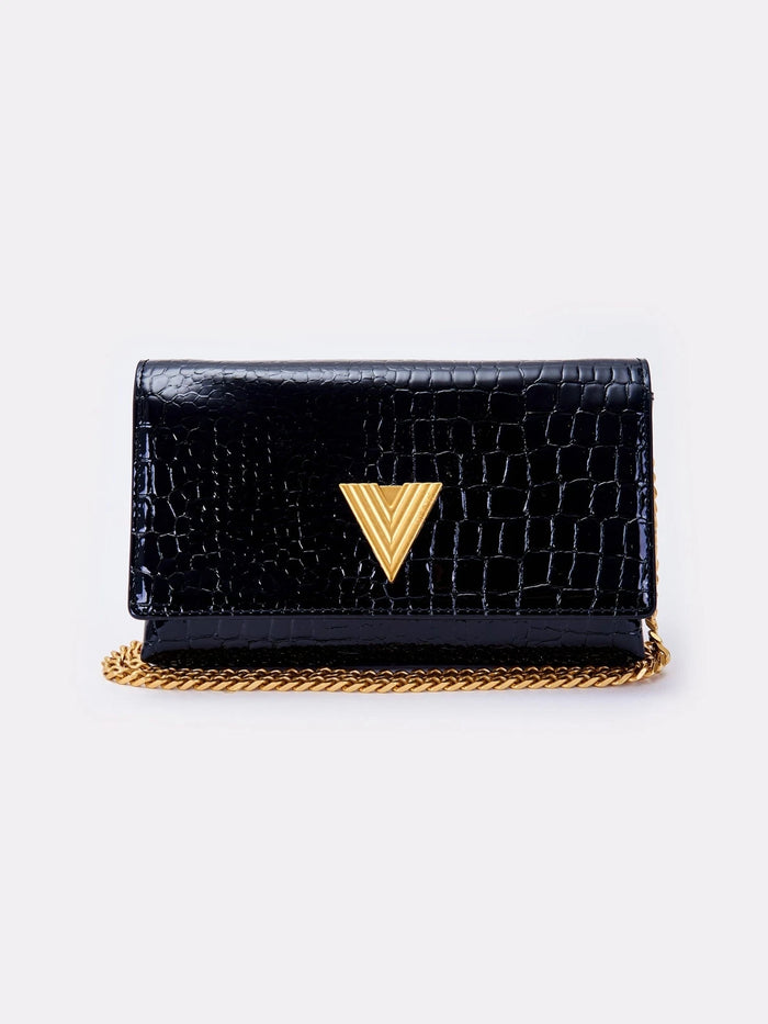 Vicolo Borsa con Tracolla in Ecopelle Nera VB0036